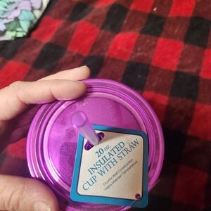 Purple Insulated 20 oz Cup with Straw - Unbranded